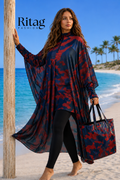 Women's Navy & Red Camouflage Beach Cover-Up Set