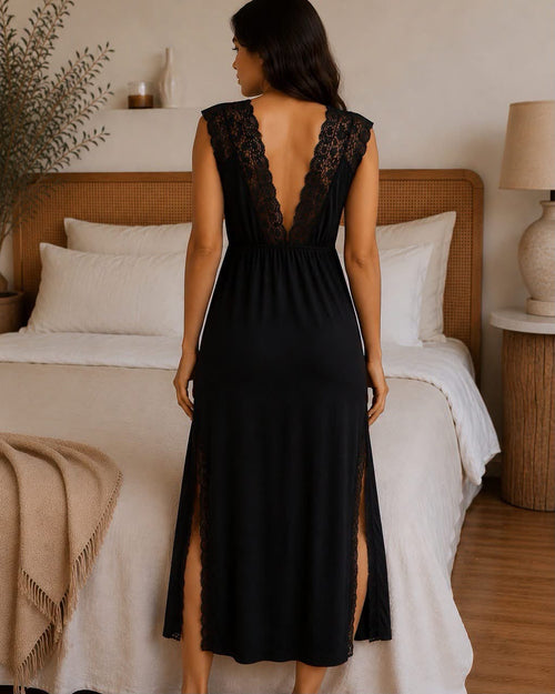 Women's Black Lace Nightdress