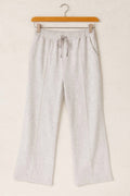 Women's Light Grey Cotton Summer Milton Wide-Leg Pants