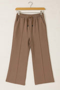 Women's Mocha Cotton Summer Milton Wide-Leg Pants