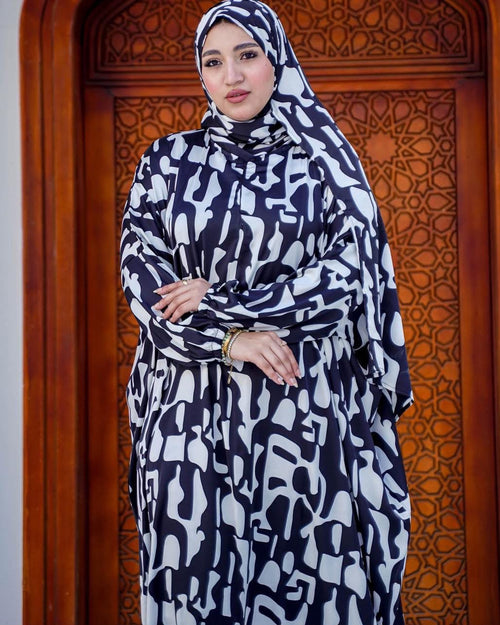 Women's Black & White Satin Isdal