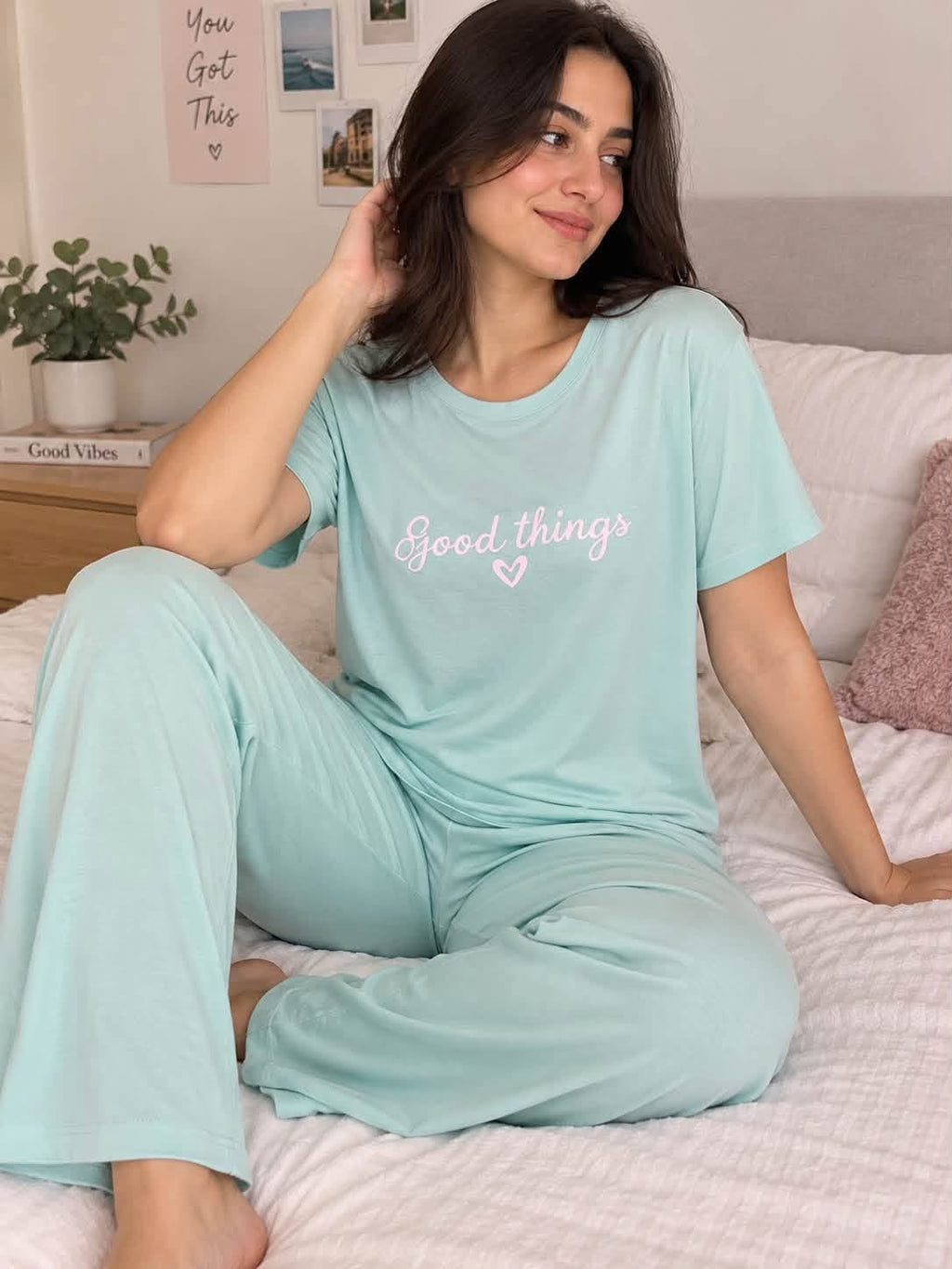 Women's Mint Green Good Things Pajama Set