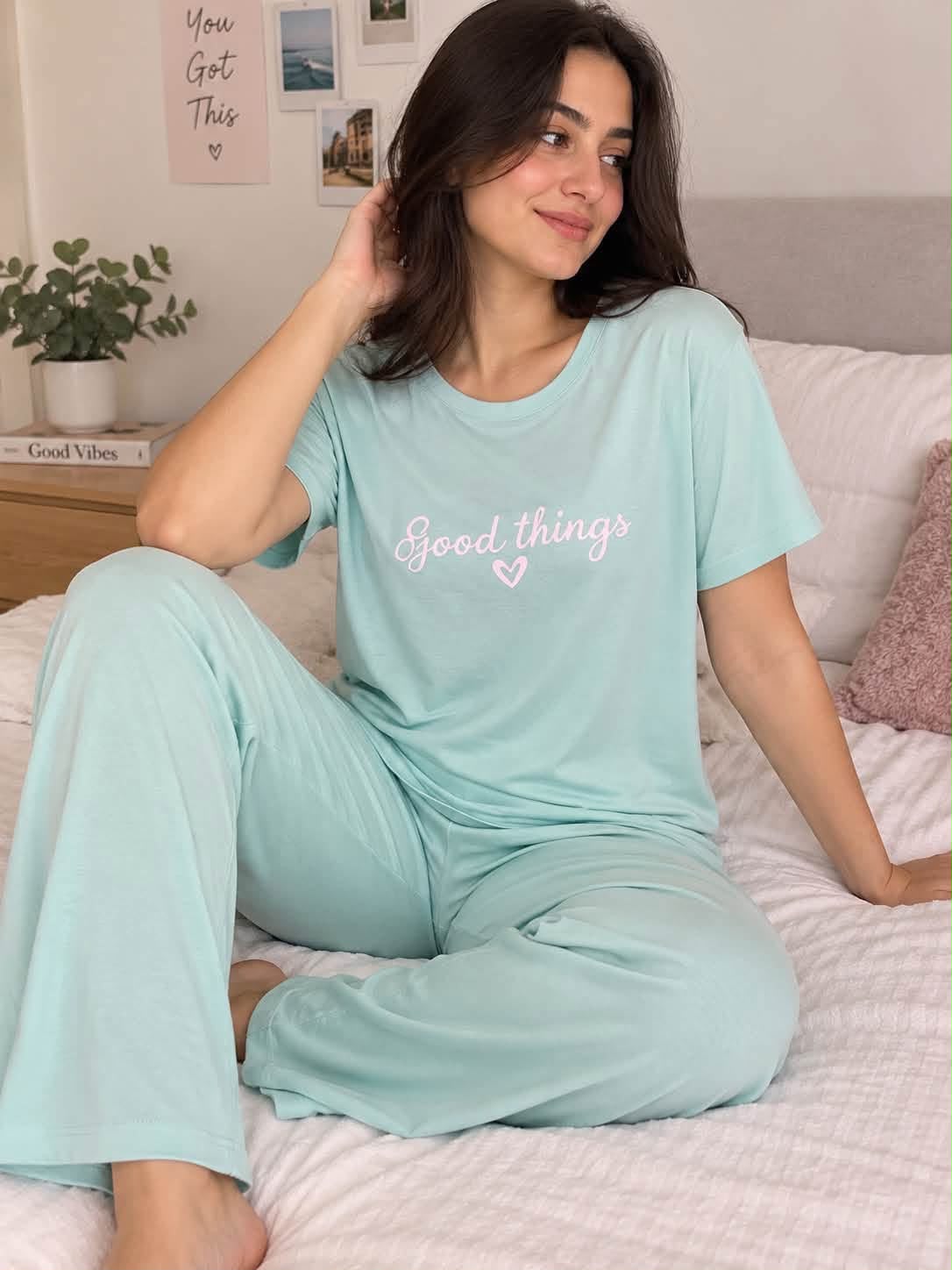 Women's Mint Green Good Things Pajama Set