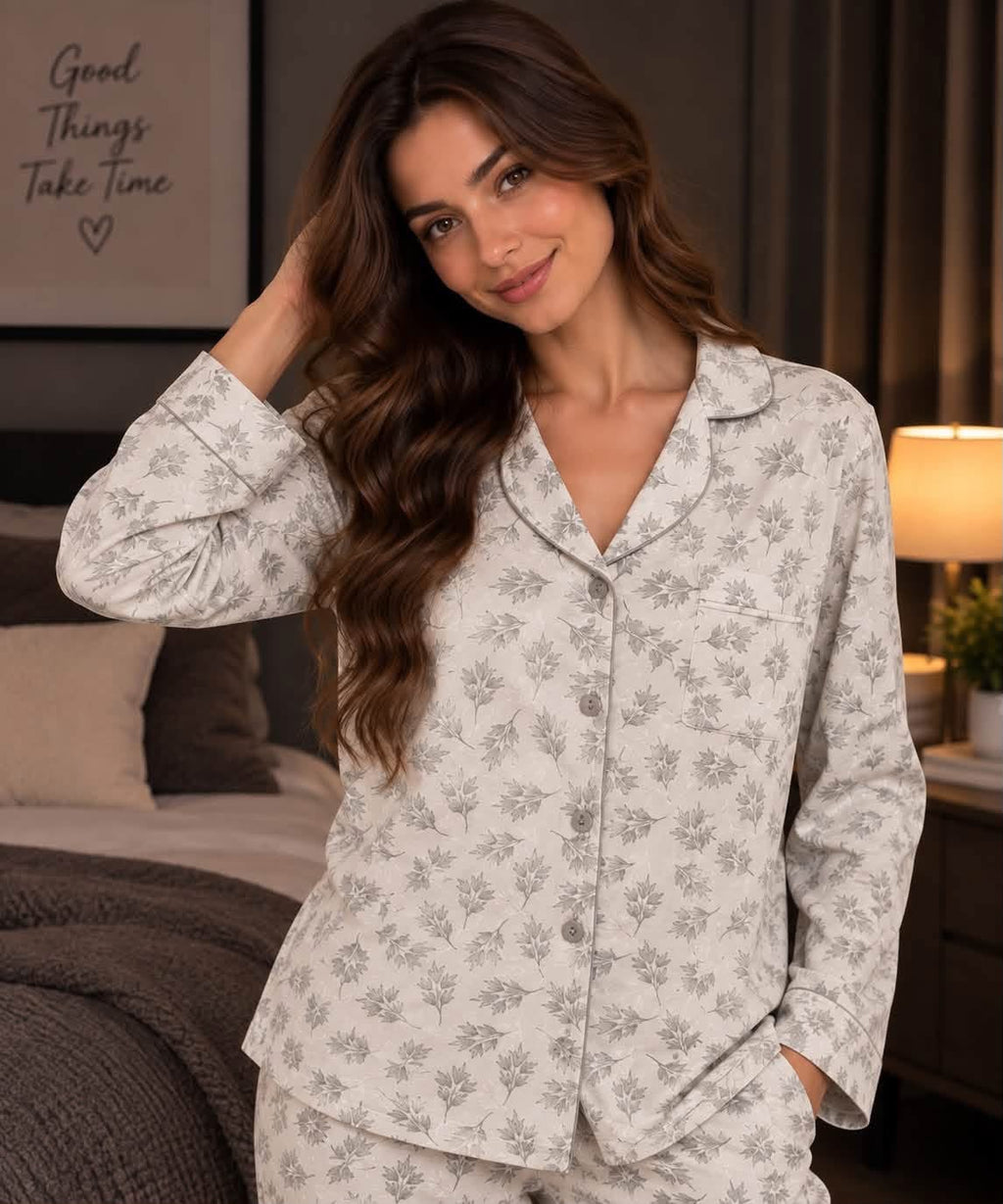 Women's Floral Print 2-Piece Pajama Set